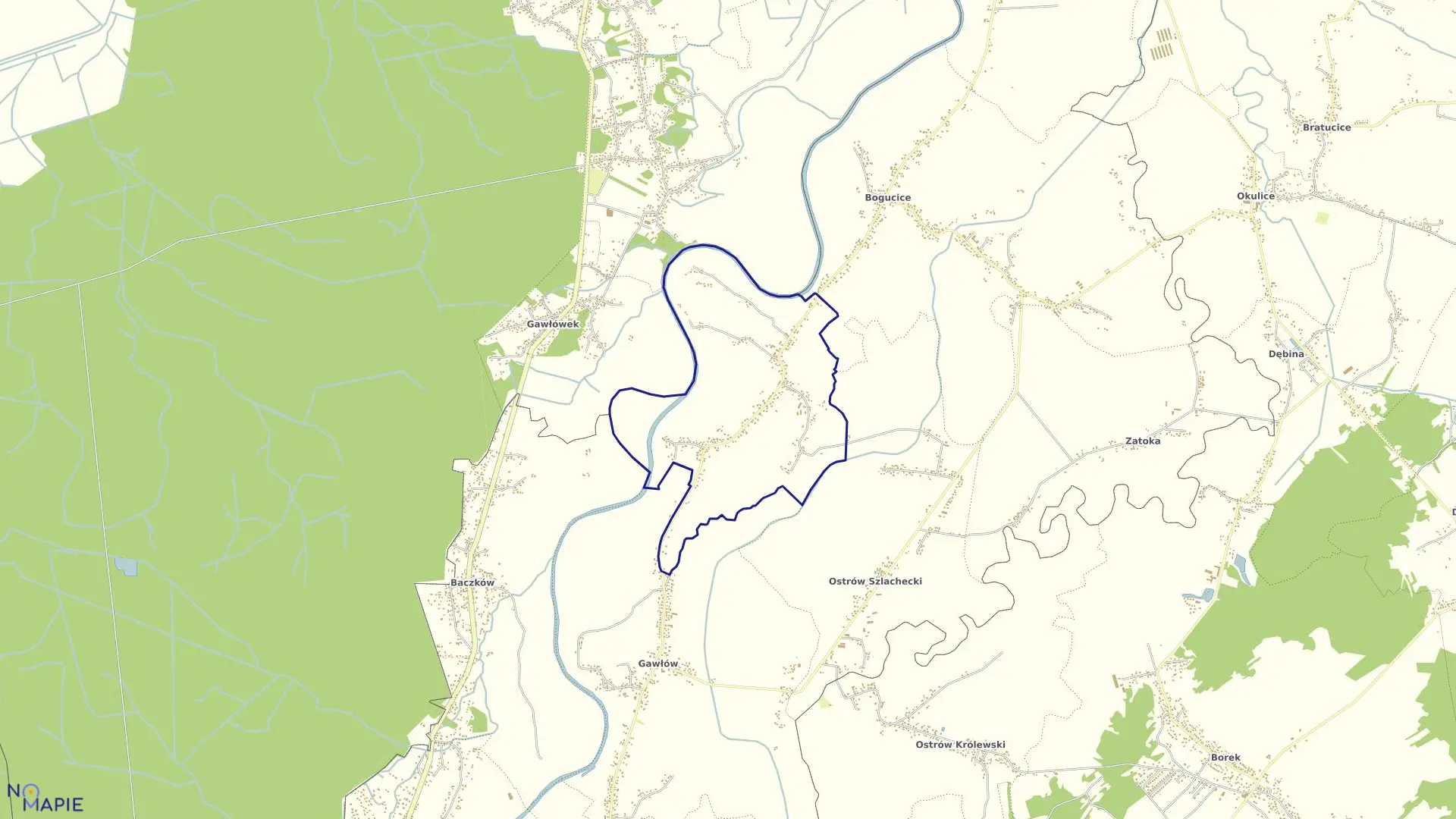 Mapa obrębu Majkowice w gminie Bochnia